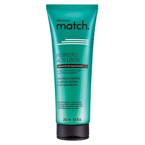 O Boticário, Match Shampoo de Manutenção, Respeito aos Lisos, 250ml